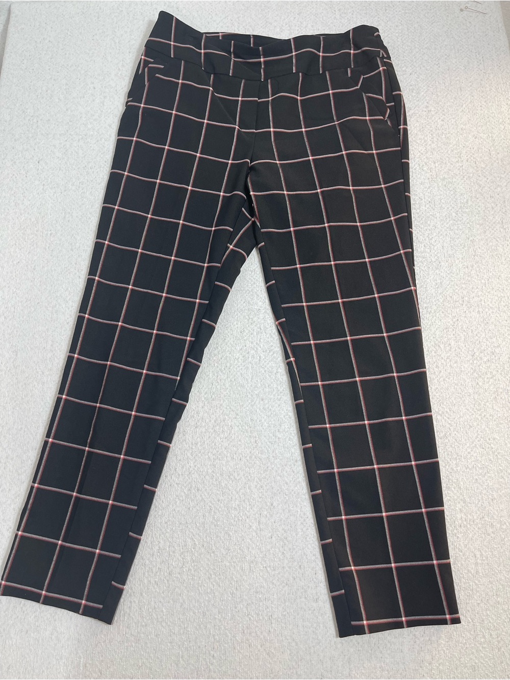 Est. 1946 Women’s Mid-Rise Flat Front Straight Leg Plaid Dress Pants 12.SKU#0553